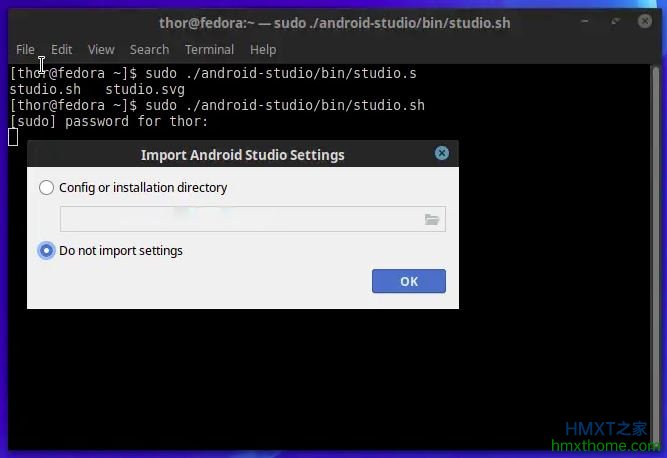 Fedora 38/37/36上安装配置和使用Android Studio